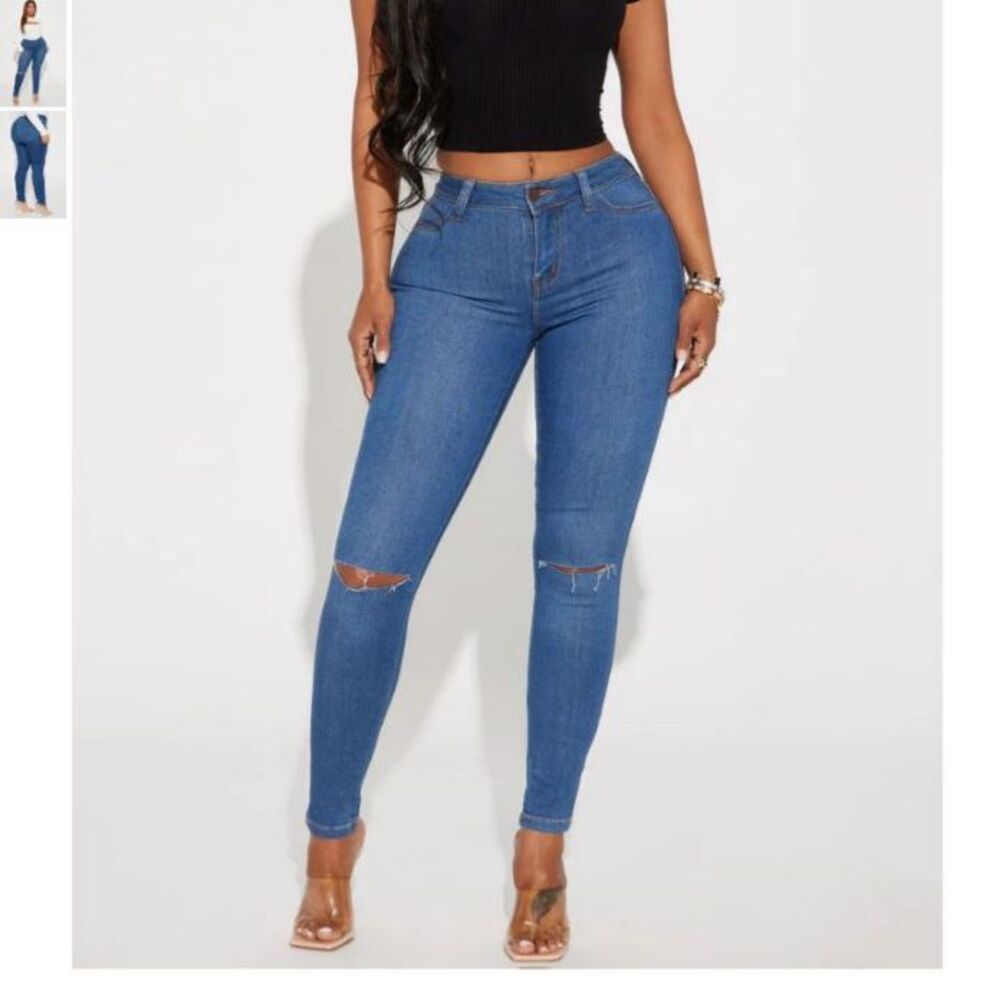 Fashion Nova Canopy Jeans Size 9 NWT Medium Wash High Waist Skinny
